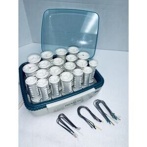 Revlon Ultra Hair Hot Rollers 3 Szs Curlers Cool Touch Tip All 20 Clips RV251